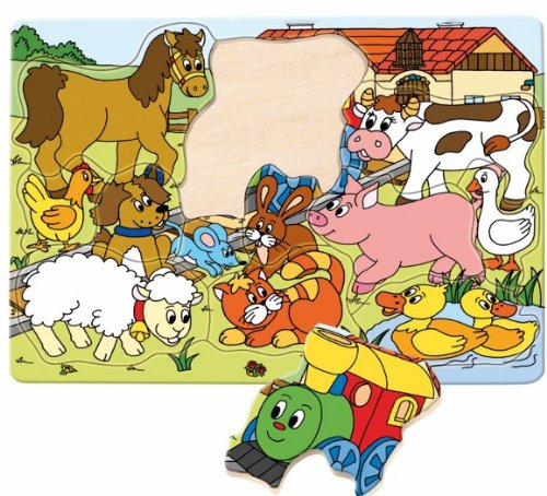 alles-meine.de GmbH Puzzle RAHMENPUZZLE LEGESPIEL Farm HOLZPUZZLE Holz Woody Holzpuzzle mit Griff von alles-meine.de GmbH