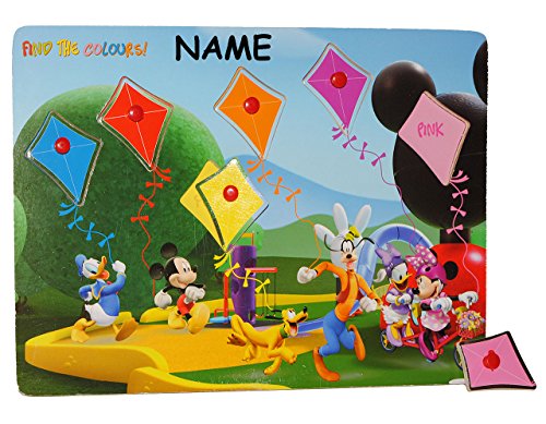 alles-meine.de GmbH Puzzle mit Griffen - Holzpuzzle/Legespiel - Mickey Maus incl. Namen - Farben + Formen/Griffe Griff - für Kinder Steckpuzzle - Formenpuzzle/Farbenpuzzle .. von alles-meine.de GmbH