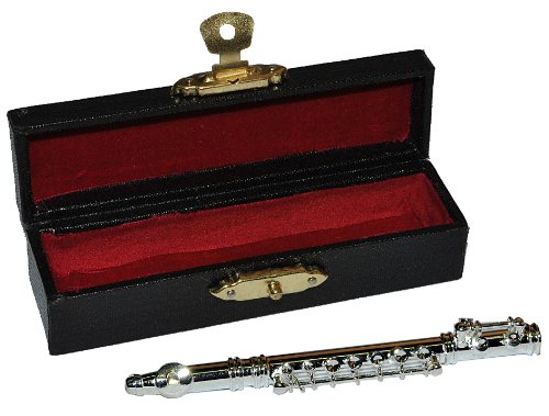 alles-meine.de GmbH Querflöte mit Kasten - Metall Miniatur Maßstab 1:12 - Puppenhaus Flöte - Musikinstrument Musik Instrument Flöten Orchester von alles-meine.de GmbH