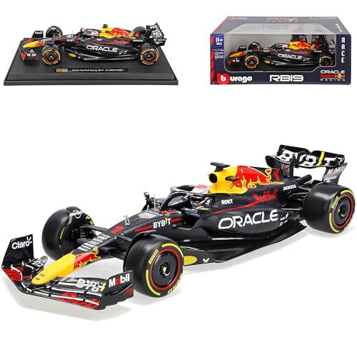 alles-meine.de GmbH Red Bul. RB19 2023 Max Verstappen Nr 1 Formel 1 Weltmeister 2023 1/18 Burago Modell Auto mit individiuellem Wunschkennzeichen von alles-meine.de GmbH