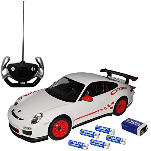 alles-meine.de GmbH Riesig Porsche 911 997 GT3 RS Weiss mit Rot 2004-2011 RC Funkauto - mit Beleuchtung - inklusive Batterien- sofort startklar 1/14 Modell Auto von alles-meine.de GmbH