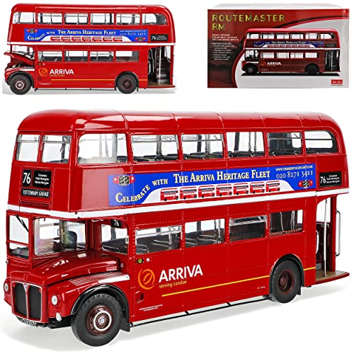 alles-meine.de GmbH Routemaster RM2217 Arriva Doppeldecker Bus Rot London UK 1/24 Sun Star Modell Auto mit individiuellem Wunschkennzeichen von alles-meine.de GmbH