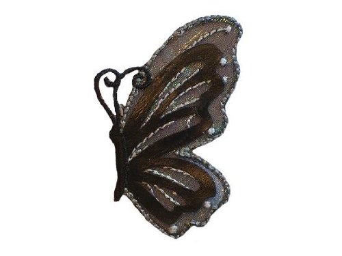 alles-meine.de GmbH Schmetterling 3,7 cm * 5,7 cm Bügelbild Aufnäher Applikation schwarz grau Tier von alles-meine.de GmbH