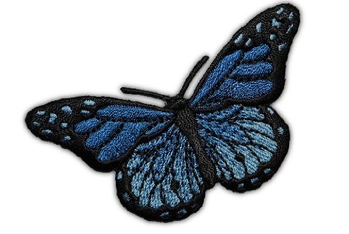 alles-meine.de GmbH Schmetterling 7,7 cm * 4,3 cm Bügelbild Aufnäher Applikation blau schwarz von alles-meine.de GmbH