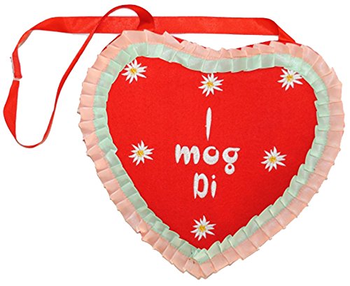 alles-meine.de GmbH Schultertasche & Umhängetasche - I mog Di - Lebkuchenherz - Dirndl Tracht/Trachtentasche Bayrisch Edelweiß - rot - aus Plüsch - Kirmes - Lebkuchen Herze.. von alles-meine.de GmbH