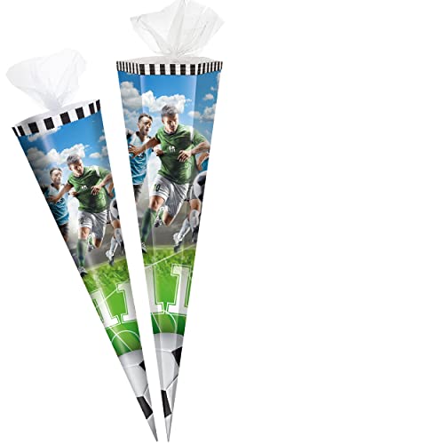 alles-meine.de GmbH Schultüte - Fußball - Fußballspieler 50-85 cm Größe wählbar Zuckertüte - Tüllabschluß - eckig/rund - Jungen - klein & groß - Geschenktüte - Schulanf.. von alles-meine.de GmbH