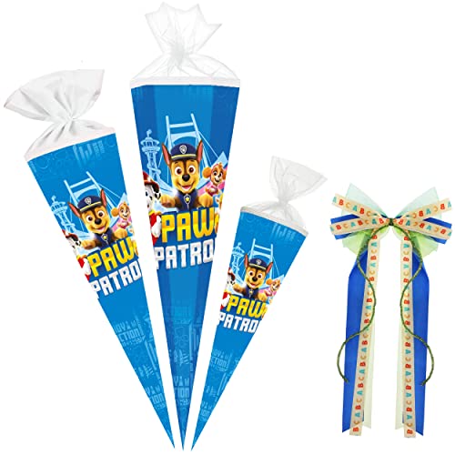 alles-meine.de GmbH Schultüte - Paw Patrool 35-100 cm Größe wählbar inkl. Bänder Schleife - Zuckertüte - Tüllabschluß/Filzabschluß - eckig/rund - Jungen & Mädchen - k.. von alles-meine.de GmbH