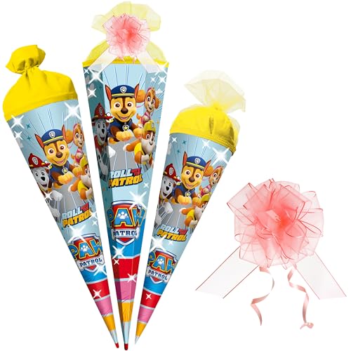 alles-meine.de GmbH Schultüte - Paw Patrool - Hunde - 35-85 cm - Größe wählbar - Holzspitze wählbar - inkl. Tüll Schleife - Zuckertüte - Tüll - oder Filzabschluß - eckig/rund.. von alles-meine.de GmbH