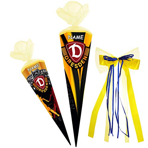 alles-meine.de GmbH Schultüte - SG Dynamo Dresden/SGD Fußball - 35 cm - rund - incl. Name und große Schleife - Tüllabschluß - Zuckertüte - mit/ohne Kunststoff Spitze - Schult.. von alles-meine.de GmbH