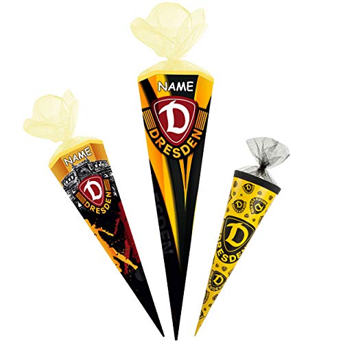 alles-meine.de GmbH Schultüte - SG Dynamo Dresden/SGD Fußball - 50 cm - 6 eckig - incl. Name - Tüllabschluß - Zuckertüte - mit/ohne Kunststoff Spitze - Jungen Mädchen - Fußba.. von alles-meine.de GmbH