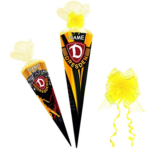 alles-meine.de GmbH Schultüte - SG Dynamo Dresden/SGD Fußball - 50 cm - 6 eckig - incl. Name und Schleife - Tüllabschluß - Zuckertüte - mit/ohne Kunststoff Spitze - Schultüte.. von alles-meine.de GmbH