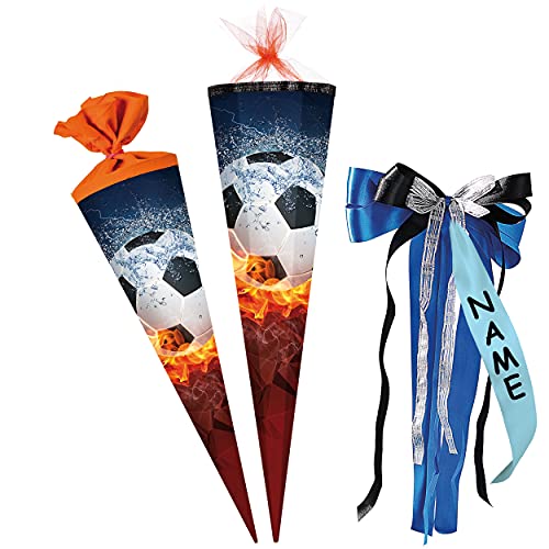 alles-meine.de GmbH Schultüte - mit 3D Glitzer - Effekt ! - Fußball - Ball in Flamme - Größe wählbar - 22-100 cm - 6 eckig - incl. individueller großer Schleife - mit Namen -.. alles-meine.de GmbH Schultüte - mit 3D Glitzer - Effekt ! - Fußball - Ball in Flamme - Größe wählbar - 22-100 cm - 6 eckig - incl. individueller großer Schleife - mit Namen -.. von alles-meine.de GmbH