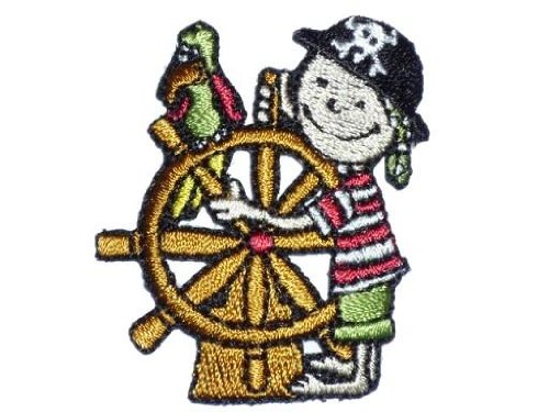 alles-meine.de GmbH Seefahrer 4,5 cm * 5,1 cm Bügelbild Piratenboot Piraten Schiff Pirat Aufnäher Applikation Aufbügler von alles-meine.de GmbH