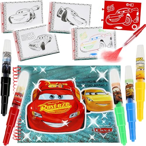 alles-meine.de GmbH Set Pustestifte/Zauberstifte + Malbuch + Schablonen - Cars - Auto - Kinder Air Brush Airbrush Zauberstift Blo Blow Pens Blopens Zauberstift Schablone Stif.. von alles-meine.de GmbH