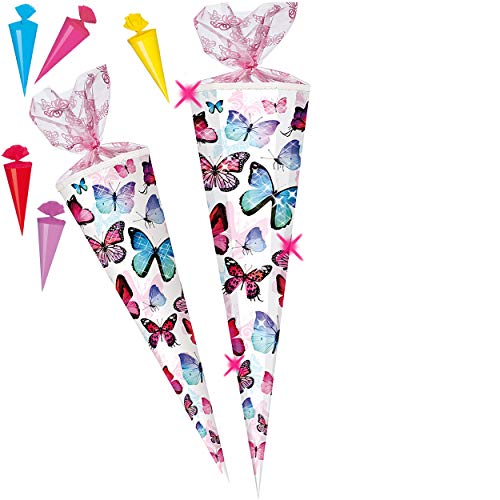 alles-meine.de GmbH Set - Schultüte + 5 kleine Zuckertüten - Schmetterling - bunt - 35-100 cm - Größe wählbar - rund - Tüllabschluß - Zuckertüte - mit - ohne Kunststoff Spitze .. alles-meine.de GmbH Set - Schultüte + 5 kleine Zuckertüten - Schmetterling - bunt - 35-100 cm - Größe wählbar - rund - Tüllabschluß - Zuckertüte - mit - ohne Kunststoff Spitze .. von alles-meine.de GmbH