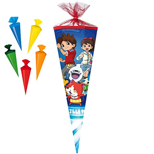 alles-meine.de GmbH Set Schultüte + 5 kleine Zuckertüten - Yo-Kai Watch - Manga Figuren - 35 cm - rund - mit Tüllabschluß - Zuckertüte - mit/ohne Kunststoff Spitze - Nest.. von alles-meine.de GmbH