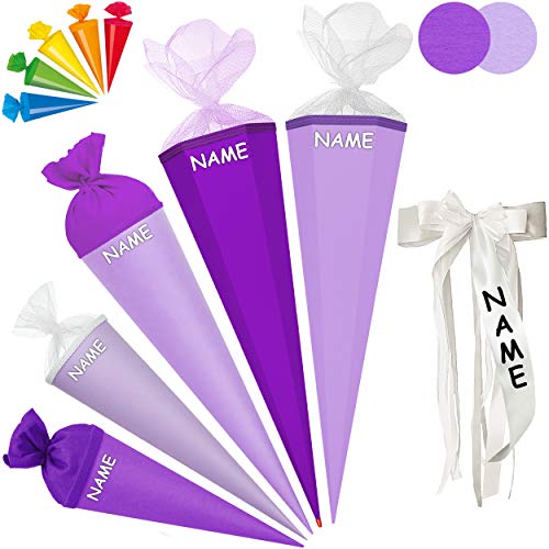 alles-meine.de GmbH Set_ Schultüte - Rohling - LILA/kräftiges violett + 5 kleine Zuckertüten - 100 cm - mit Holzspitze - 6 eckig - incl. Name und individueller großer Schleife .. alles-meine.de GmbH Set_ Schultüte - Rohling - LILA/kräftiges violett + 5 kleine Zuckertüten - 100 cm - mit Holzspitze - 6 eckig - incl. Name und individueller großer Schleife .. von alles-meine.de GmbH