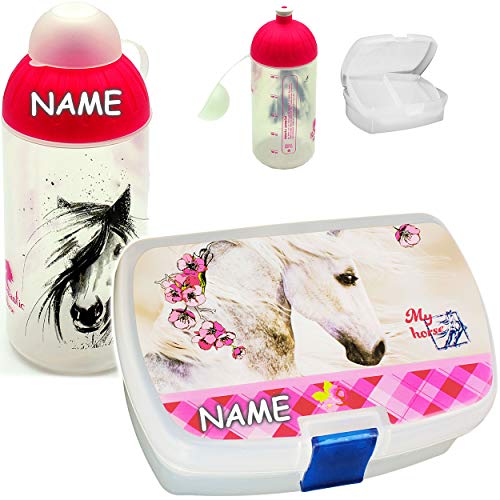 alles-meine.de GmbH Set: Lunchbox/Brotdose + Trinkflasche - Pferde & Blumen - inkl. Name - BPA frei - mit Einsatz/herausnehmbaren Fach - Brotbüchse Küche Essen - Mädchen .. alles-meine.de GmbH Set: Lunchbox/Brotdose + Trinkflasche - Pferde & Blumen - inkl. Name - BPA frei - mit Einsatz/herausnehmbaren Fach - Brotbüchse Küche Essen - Mädchen .. von alles-meine.de GmbH