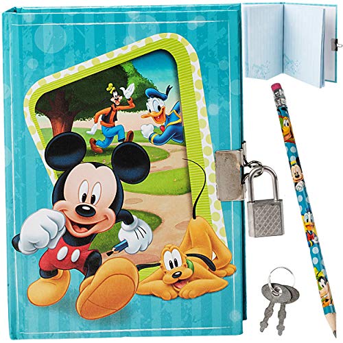 Set: Tagebuch mit Schloss & Stift - Disney - Mickey Mouse - Buch gebunden für Geheimnisse - Reisetagebuch/Notizbuch - Schlüssel liniert Hardcover - Mädchen .. von alles-meine.de GmbH