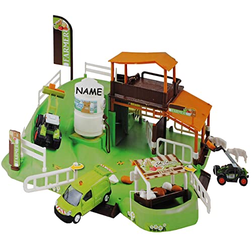 alles-meine.de GmbH Set: XL Bauernhof/mit Silo + Stall + Traktor + Zubehör incl. Namen - Maßstab 1/64 - zum Spielen für Kinder + Bauen aus Plastik/Kunststoff - Farmtiere Deko.. von alles-meine.de GmbH