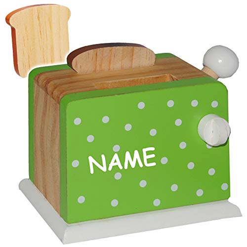 alles-meine.de GmbH Set: beweglicher - Toaster mit 2 Toastscheiben - incl. Namen - aus Holz - Spiel Küche - Zubehör Deko - Kinderküche - Weißbrotscheiben - Brotscheiben/Frühstü.. von alles-meine.de GmbH