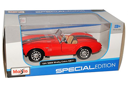 alles-meine.de GmbH Shelby Cobra 427 1965 Rot 1962-1968 1/24 Modell Auto mit individiuellem Wunschkennzeichen von alles-meine.de GmbH