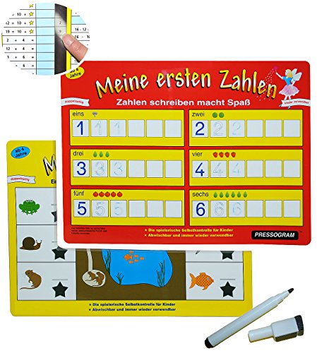 alles-meine.de GmbH Stift + Pressogramm: schreib und wisch Weg - erste Zahlen/erstes Rechenspiel bis 10 Multiplizieren - zum Zahl + Rechnen Lernen - Mathematik/Vorschule Kind.. von alles-meine.de GmbH