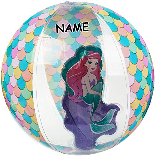 alles-meine.de GmbH Strandball/Ball aufblasbar - Princess - Prinzessin - Arielle - inkl. Name - Ø 43 cm - transparent & durchsichtig - Wasserball - aufblasbarer großer Ball/B.. von alles-meine.de GmbH