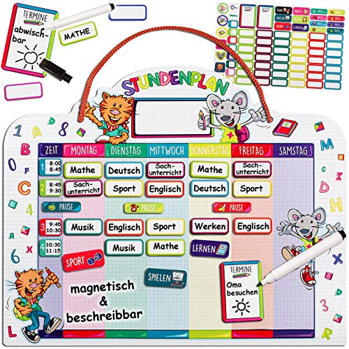 alles-meine.de GmbH Stundenplan - magnetisch + abwischbar - Wisch & Weg - Wochenplaner/Memoboard - lustige Tiere - mit Folienstift - incl. 75 Stück Magnettafeln zum Beschreiben.. alles-meine.de GmbH Stundenplan - magnetisch + abwischbar - Wisch & Weg - Wochenplaner/Memoboard - lustige Tiere - mit Folienstift - incl. 75 Stück Magnettafeln zum Beschreiben.. von alles-meine.de GmbH