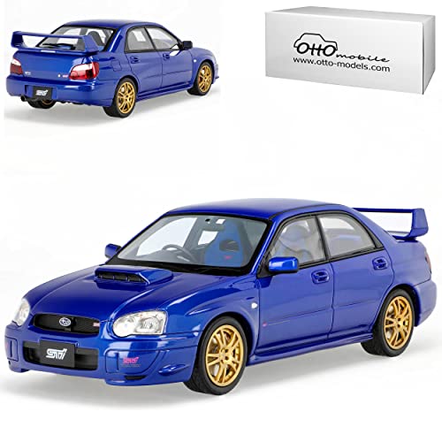 alles-meine.de GmbH Subaru Impreza WRX STI Limousine GD C-E Blau Metallic Phase 2 2002-2005 Nr 369 1/18 Otto Modell Auto mit individiuellem Wunschkennzeichen von alles-meine.de GmbH