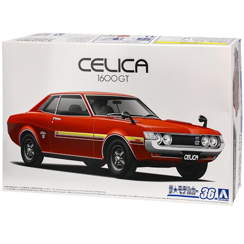 alles-meine.de GmbH T*o*y*o*t*a Celica 1600 GT Coupe Rot 1. Generation 1970-1975 059135 Nr 36 Kit Bausatz 1/24 Aoshima Modell Auto mit individiuellem Wunschkennzeichen von alles-meine.de GmbH