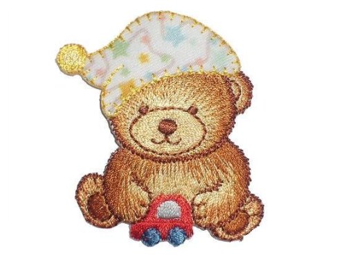 alles-meine.de GmbH Teddy 5,8 cm * 6,3 cm Bügelbild Aufnäher Applikation Auto Spielzeug Bear Bär Baby von alles-meine.de GmbH