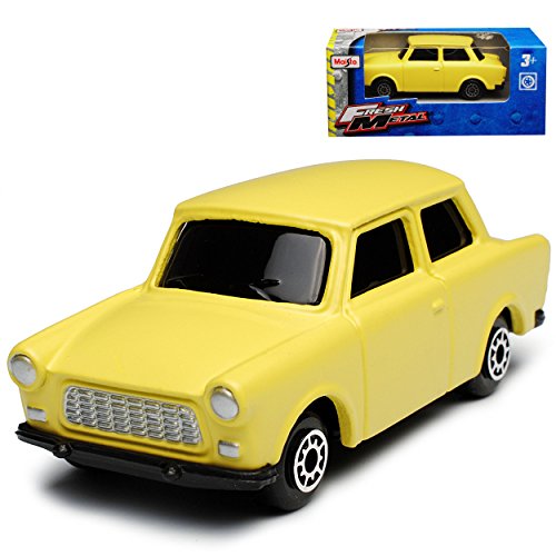 alles-meine.de GmbH Trabant 601 Limousine Gelb 1964-1990 1/64 Modell Auto mit individiuellem Wunschkennzeichen von alles-meine.de GmbH