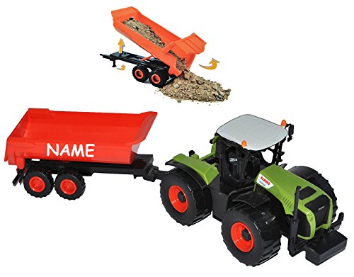 alles-meine.de GmbH Traktor mit extra Anhänger incl. Name - Claas 5000 Xerion - aus Plastik/Kunststoff 1/43 - für Kinder zum Spielen - Deko Traktoren Farmset - Spielwelt Spiels von alles-meine.de GmbH