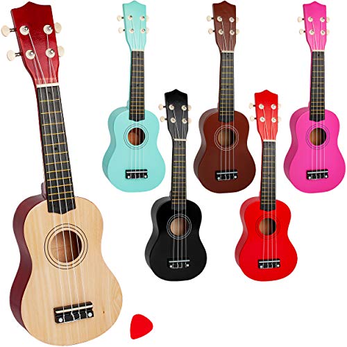 alles-meine.de GmbH Ukulele - aus Holz - Motiv & Farbwahl - bunt - 55 cm / 21 inch - Klassik - akustische - Kinder & Erwachsene - mit Plektrum - 4 Saiten/Seiten - Spielzeuggita.. von alles-meine.de GmbH