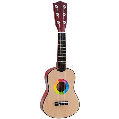 alles-meine.de GmbH Ukulele - aus Holz - Motiv & Farbwahl - dunkel braun - 55 cm / 21 inch - Klassik - akustische - Kinder & Erwachsene - mit Plektrum - 4 BZW. 6 Saiten/Seiten .. von alles-meine.de GmbH