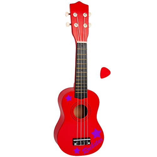 alles-meine.de GmbH Ukulele - aus Holz - Motiv & Farbwahl - rot & Rockstar Sterne lila - violett - 55 cm / 21 inch - Klassik - akustische - Kinder & Erwachsene - mit Plektrum - 4.. von alles-meine.de GmbH