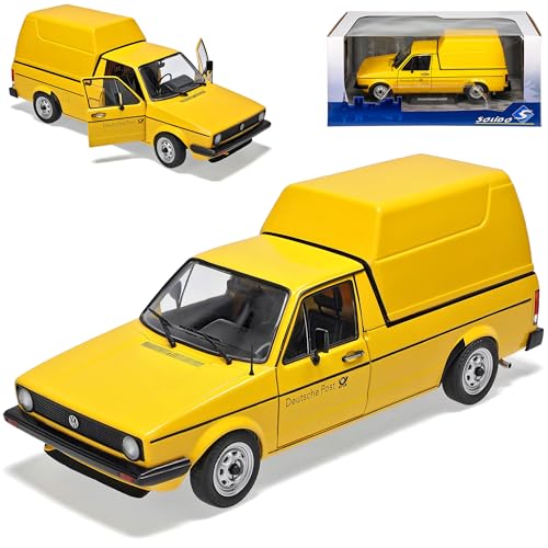 alles-meine.de GmbH Volkwagen Caddy 14D Pick-Up mit Aufsatz Pritsche Gelb Deutsche Post 1978-1992 1/18 Solido Modell Auto mit individiuellem Wunschkennzeichen von alles-meine.de GmbH