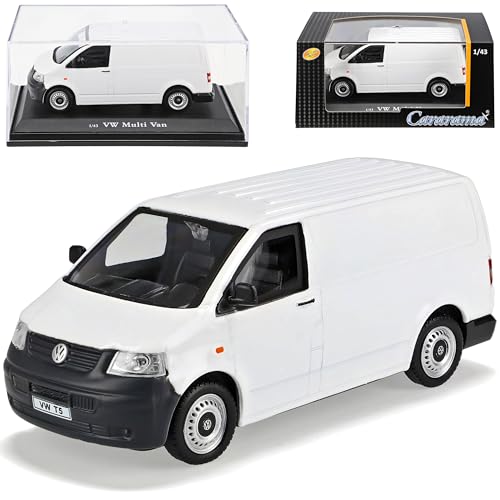 alles-meine.de GmbH Volkwagen T5 Transporter Kasten Weiss 2003-2015 mit Sockel und Vitrine 1/43 Cararama Modell Auto mit individiuellem Wunschkennzeichen von alles-meine.de GmbH