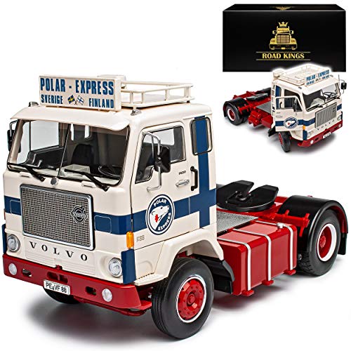 alles-meine.de GmbH Volvo F88 Polar Express 1965-1977 Weiss Rot LKW limitiert 1 von 700 Stück 1/18 KK-Scale Road Kings Modell Auto mit individiuellem Wunschkennzeichen von alles-meine.de GmbH