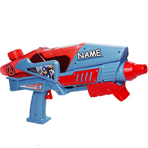 alles-meine.de GmbH Wasserpistole mit großen Tank - Avenger - Captain America - inkl. Name - mit großer Reichweite - Einstellbar bis 5 Meter/Wasserspritze - 2 Spritzvarianten -.. von alles-meine.de GmbH