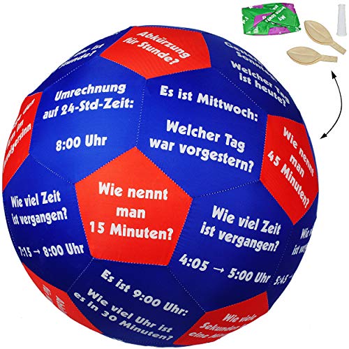 alles-meine.de GmbH XL - Lernspielball - Uhrzeit & Zeit/Uhr - Tage & Wochentage ! - Ø 40 cm - Lernspiel Ball - Lernen & Üben & Kennenlernen - Lernball - Kinder/Erwachsene.. von alles-meine.de GmbH