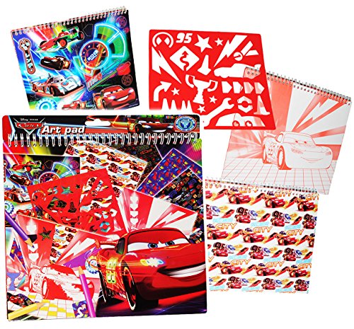 alles-meine.de GmbH XL Malblock/Malset - Disne. Cars - Lightning McQueen - mit Schablonen + Sticker/Aufkleber + Motiv Papierbögen/Buntpapier - Malvorlagen zum Ausmalen .. von alles-meine.de GmbH