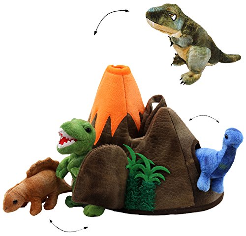 alles-meine.de GmbH XL Set 3 Stück Fingerpuppen + große Dinowelt - Spielset - incl. Dinosaurier/Tyrannosaurus Rex - Handspielpuppen - Handpuppe für Finger - Tiere Dino/Kasp.. von alles-meine.de GmbH