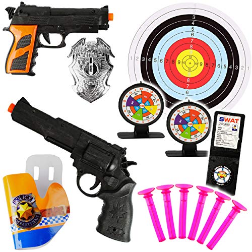 alles-meine.de GmbH XL Set Dartspiel - Pistole & Gewehr incl. 3 Zielscheiben & Munition - aus Kunststoff - Saugnapf Spielzeug - für Kinder - drinnen und draußen Spiel - Kinde.. von alles-meine.de GmbH