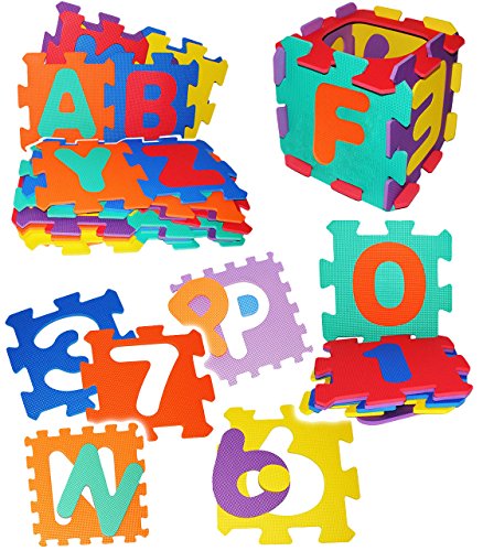 alles-meine.de GmbH XL Set: 4 qm - Puzzle Teppich aus Moosgummi - 36 Matten - Alphabet & Buchstaben - ABC A-Z & Zahlen - aus Schaumstoff - zum puzzeln/Puzzleteppich Eva - S.. von alles-meine.de GmbH