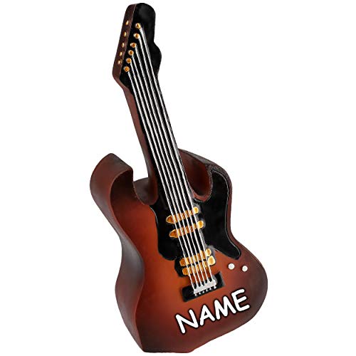 alles-meine.de GmbH XL große - Spardose - Gitarre - 20 cm - incl. Name - mit Verschluss - stabile Sparbüchse - aus Kunstharz/Polystone - für Kinder & Erwachsene/Sparschwein /.. von alles-meine.de GmbH