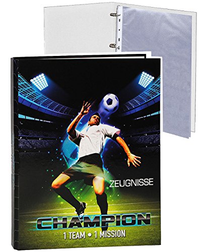 alles-meine.de GmbH Zeugnismappe/Ordner - Zeugnisse - Fußball Champion - incl. Einsteckseiten - Ringbuch/Sammelordner - Dokumentenmappe A 4 - Ringordner - für Kinder und .. von alles-meine.de GmbH