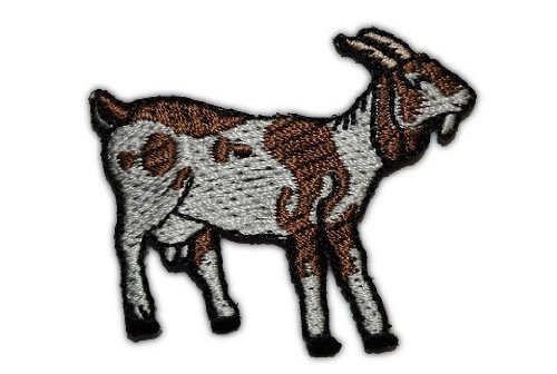 alles-meine.de GmbH Ziege 4,9 cm * 4,2 cm Bügelbild Aufnäher Applikation braun Gemse HofTier Bock von alles-meine.de GmbH