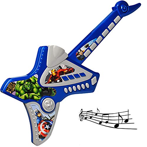 alles-meine.de GmbH elektrische E-Gitarre - Avenger - akustische Kindergitarre - mit Tasten - ohne Saiten - spielt Töne & Lieder ! - Verzerrer ! - für Kinder - aus Kunststoff - R.. von alles-meine.de GmbH